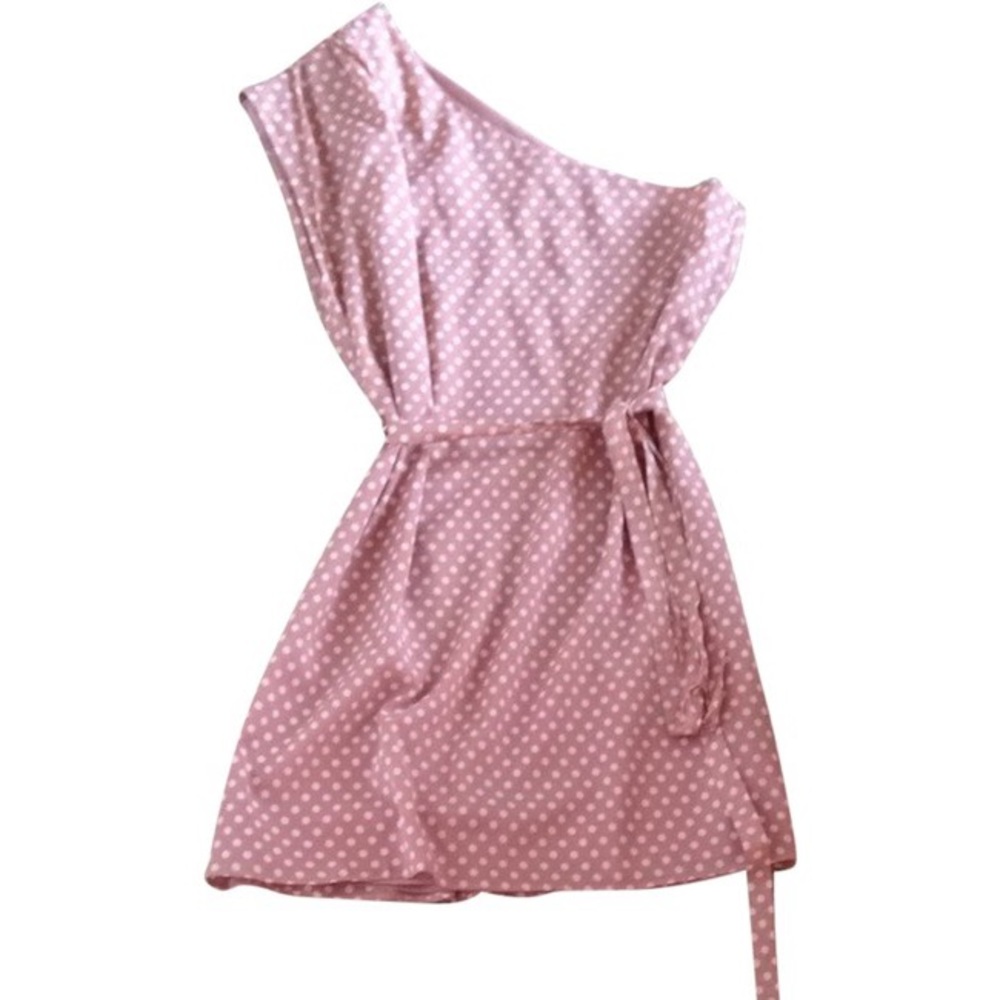 Alice + Olivia - One Shoulder Pink Polka Dot Dress